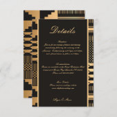 Black and Gold Kente Informatiekaartje (Voorkant / Achterkant)