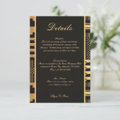 Black and Gold Kente Informatiekaartje (Staand voorkant)