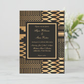 Black and Gold Kente Kaart (Staand voorkant)