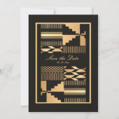 Black and Gold Kente Save The Date (Voorkant)