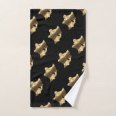 Black and Gold Kijk kerst Bells Elegant Bad Handdoek (Handdoek)