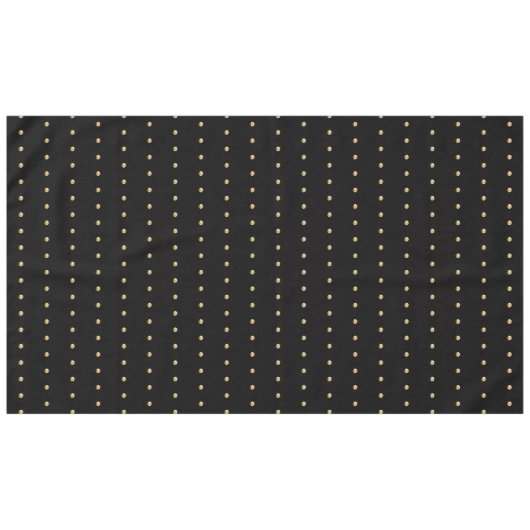 Black and Gold Kijk Polka Dot Pattern Elegant Tafelkleed (Voorkant (Horizontaal))
