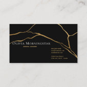Black and Gold Kintsugi Professional Visitekaartje (Achterkant)