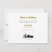 Black and Gold Las Vegas Wedding Save the Date Kaart (Achterkant)