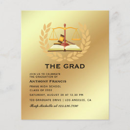 Black and Gold Lawyer Graduparty foto Flyer