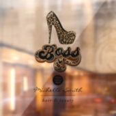 Black and Gold Leopard Boss Lady Raamsticker (Vel 2)