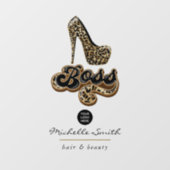 Black and Gold Leopard Boss Lady Raamsticker (Vel)