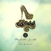 Black and Gold Leopard Boss Lady Raamsticker (Vel 3)