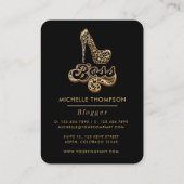 Black and Gold Leopard Boss Lady Visitekaartje (Achterkant)