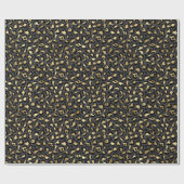 Black and Gold Leopard Spot Pattern Cadeaupapier (Vlak)