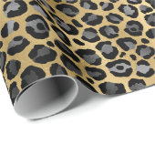 Black and Gold Leopard Spot Pattern Cadeaupapier (Rol Hoek)