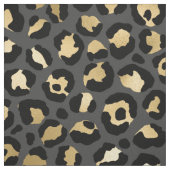 Black and Gold Leopard Spot Pattern Stof (Swatch)