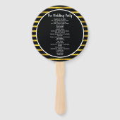 Black and Gold Lijst Wedding Program Fan Handwaaier (Achterkant)