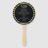 Black and Gold Lijst Wedding Program Fan Handwaaier (Voorkant)