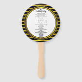 Black and Gold Lijst Wedding Program Fan Handwaaier (Achterkant)