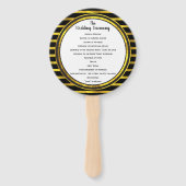 Black and Gold Lijst Wedding Program Fan Handwaaier (Voorkant)