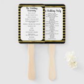 Black and Gold Lijst Wedding Program Fan Handwaaier