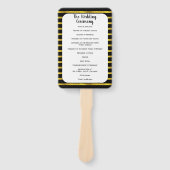 Black and Gold Lijst Wedding Program Fan Handwaaier (Voorkant)