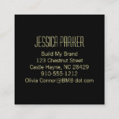 Black and Gold Lotus Flowers Square Visitekaartje (Achterkant)