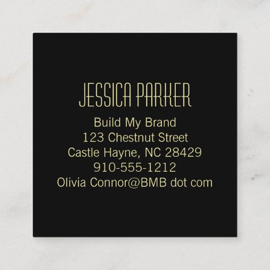 Black and Gold Lotus Flowers Square Visitekaartje (Achterkant)