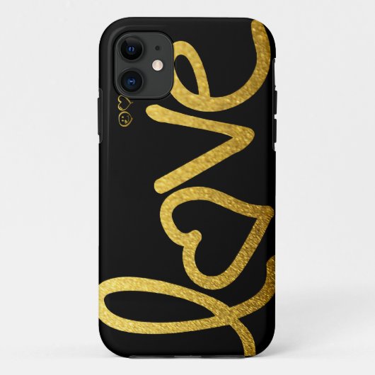 Black and Gold Love Case-Mate iPhone Case (Achterkant)