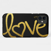 Black and Gold Love Case-Mate iPhone Case (Achterkant (horizontaal))