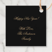 Black and Gold Lucky Four Leaf Clover Bedankjes Labels (Achterkant)