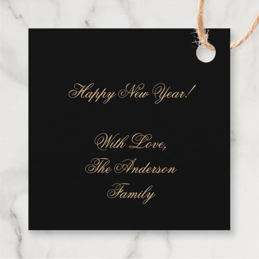 Black and Gold Lucky Four Leaf Clover Bedankjes Labels (Achterkant)