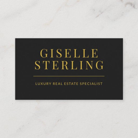 Black and Gold Luxury Real Estate Agent QR Code Visitekaartje (Voorkant)