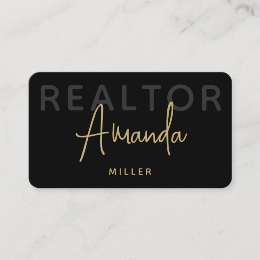 Black and Gold makelaar makelaar makelaar in onroe Visitekaartje (Voorkant)