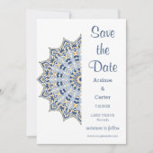 Black and Gold Mandala Wedding Save the Date (Voorkant)