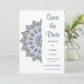 Black and Gold Mandala Wedding Save the Date (Staand voorkant)