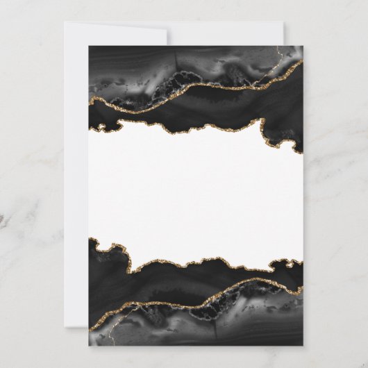 Black and Gold Marble Agate Modern Save the Date (Achterkant)