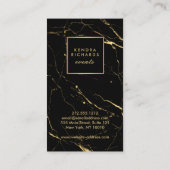 Black and Gold Marble Event Planner Visitekaartje (Achterkant)