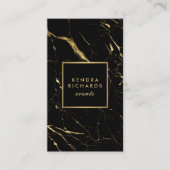 Black and Gold Marble Event Planner Visitekaartje (Voorkant)