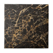 Black and Gold Marble Tile Tegeltje (Voorkant)