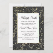 Black and Gold Marble Trunk Party Invite Kaart (Voorkant)