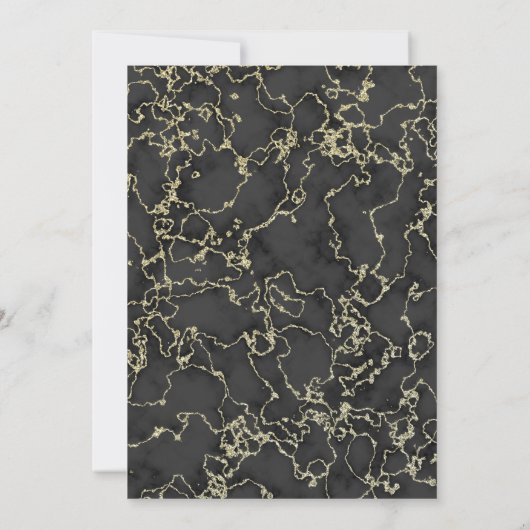Black and Gold Marble Trunk Party Invite Kaart (Achterkant)