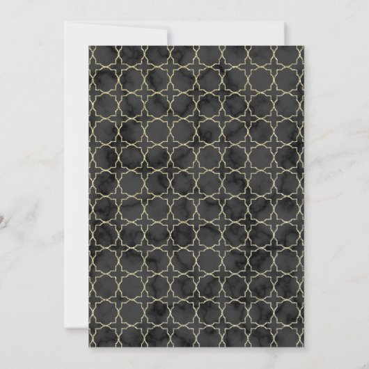 Black and Gold Marble Trunk Party Invite Kaart (Achterkant)