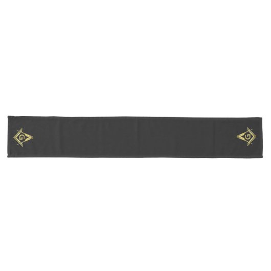 Black and Gold Masonic Table Runners | Freemason Lange Tafelloper (Horizontaal)