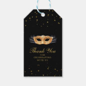 Black and Gold Masquerade Cadeaulabel (Voorkant)