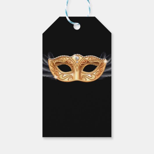 Black and Gold Masquerade Cadeaulabel (Achterkant)