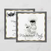 Black and Gold Masquerade Uitnodigingen voor feest (Voorkant / Achterkant)