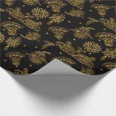Black and Gold Mehndi Cadeaupapier (Hoek)