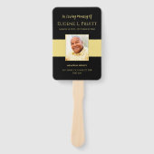 Black and Gold Memorial Fan Handwaaier (Voorkant)