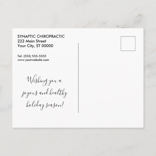 Black and Gold Merry-kerstavond Feestdagenkaart (Achterkant)