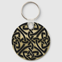 Black and Gold Metal Celtic Knot Sleutelhanger