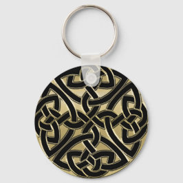 Black and Gold Metal Celtic Knot Sleutelhanger