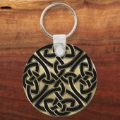 Black and Gold Metal Celtic Knot Sleutelhanger (Voorkant)