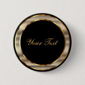 Black and Gold Metallic Template Ronde Button 5,7 Cm (Voorkant)